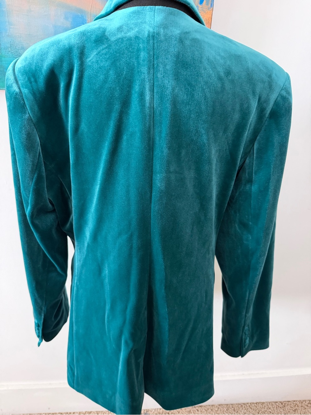 Express NWT Emerald Green/Teal Velvet Blazer XL - Picture 5 of 10